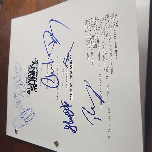 Autographed Always sunny in Philadelphia script - Picture 4 of 8